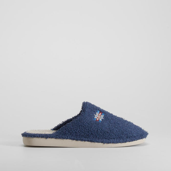 Zapatilla de casa azul cΓ³moda abierta COMFEET