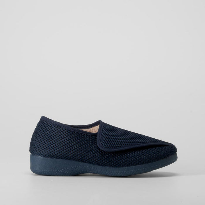 Zapatilla de casa azul con cierre cΓ³modo COMFEET