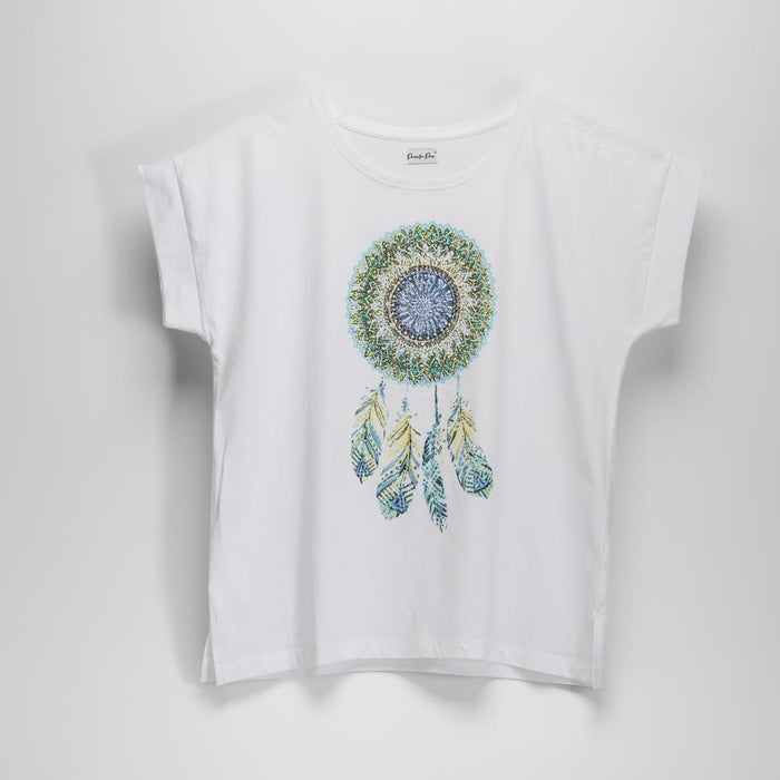 Camiseta atrapasueΓ±os blanca PICCOLA PIU