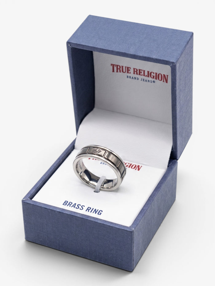 Anillo True Religion Herradura Plateado Negro - OUTLET
