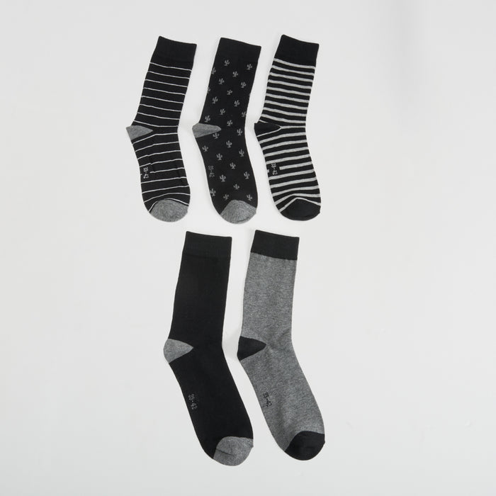 Pack x5 calcetines detalle gris caballero