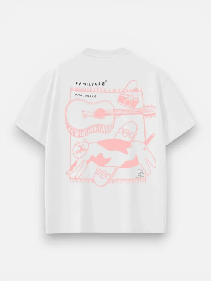 Remera Familyarg Analogico Supersized Blanco