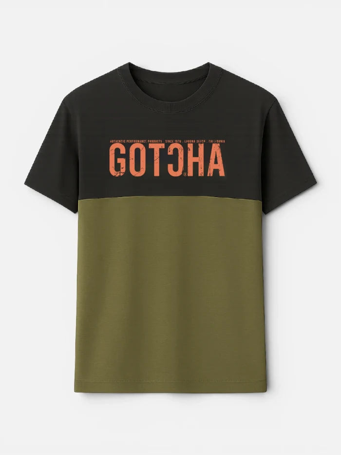 Remera Gotcha Panel Negro Verde