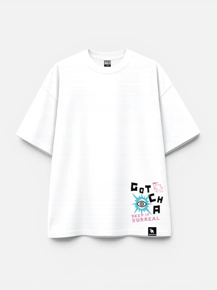 Remera Gotcha Surreal Oversize Blanco