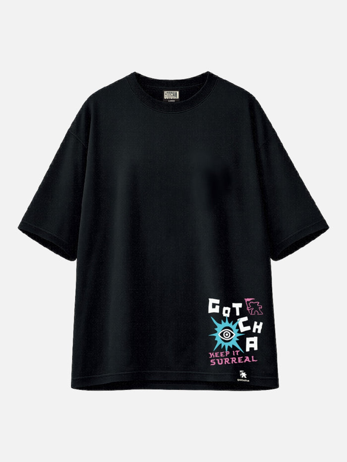 Remera Gotcha Surreal Oversize Negro