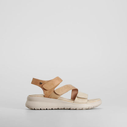 Sandalia triple velcro confort beige COMFEET