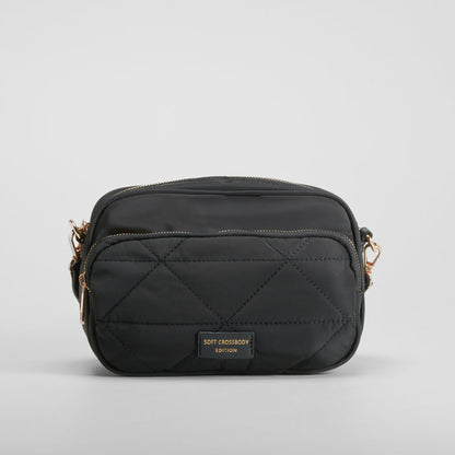 Bolso bandolera acolchado nylon negro NYC