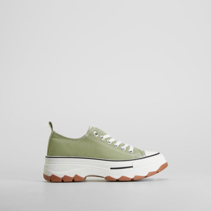 Zapatilla lona deportiva verde NYC