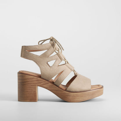 Sandalia tacón beige claro SENDA ROAD