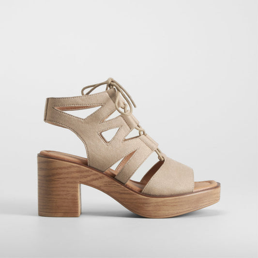 Sandalia tacón beige claro SENDA ROAD
