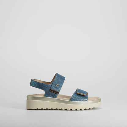 Sandalia doble velcro azul COMFEET