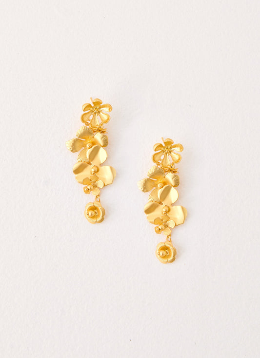 Golden Petal Earrings - Gold