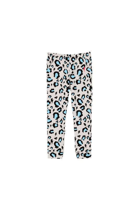 Kids Grey with Blue Snow Leopard Joggers