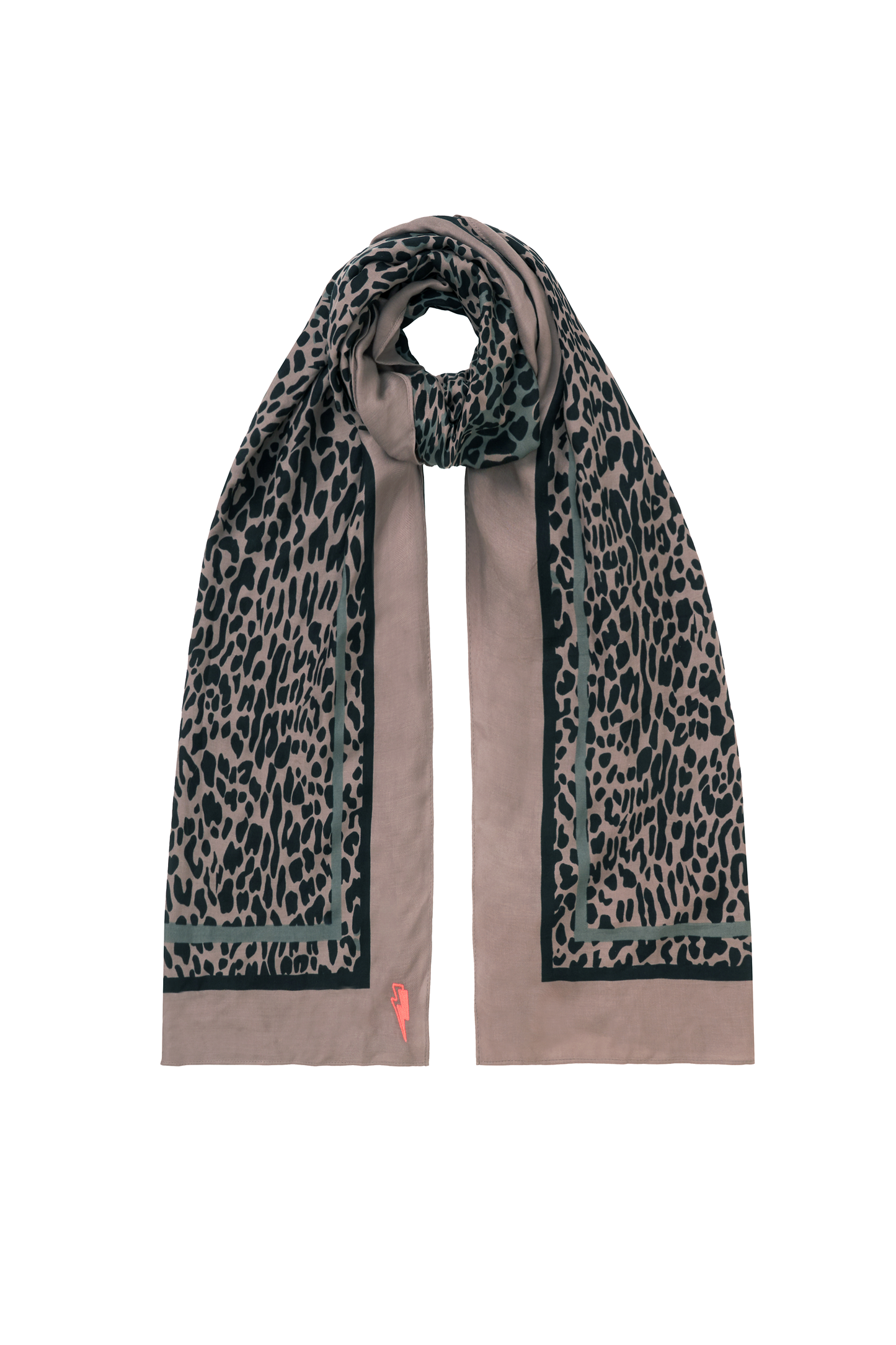 Scamp & Dude x Sabrina Elba Taupe with Grey Wild Leopard Charity Super Scarf
