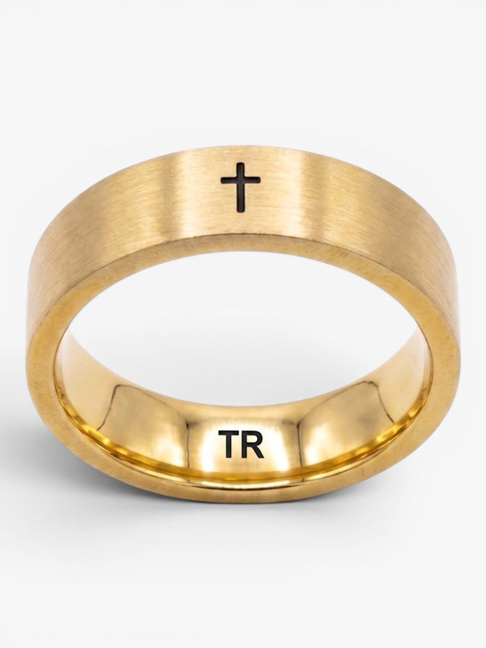 Anillo True Religion Cruz Dorado
