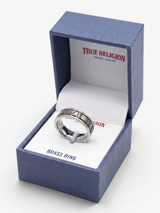 Anillo True Religion Herradura Plateado Negro - OUTLET