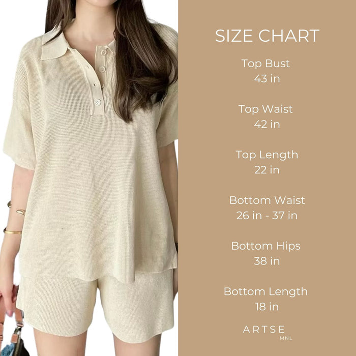 Artse MNL Knit Collar Shorts Set