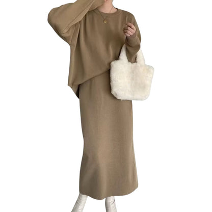 Artse MNL Knit Long Sleeve Skirt Set