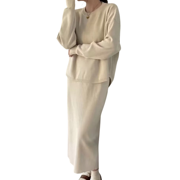Artse MNL Knit Long Sleeve Skirt Set