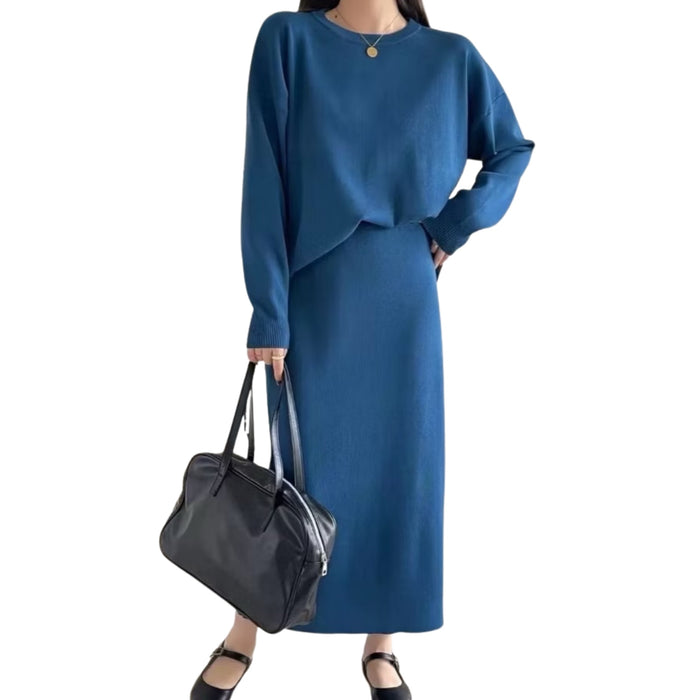 Artse MNL Knit Long Sleeve Skirt Set