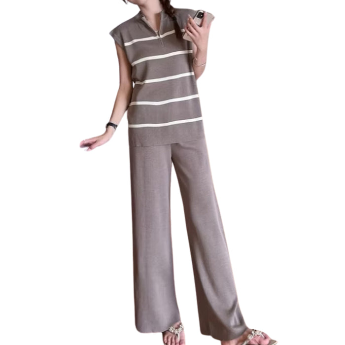 Artse MNL Knitted Stripe Pants Coordinates