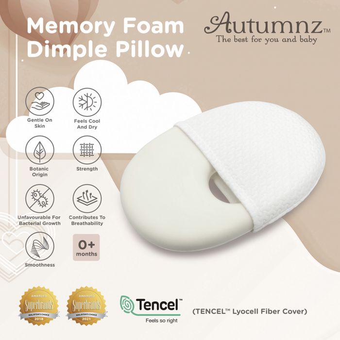 Autumnz Memory Foam Baby Pillow with Tencel Cover