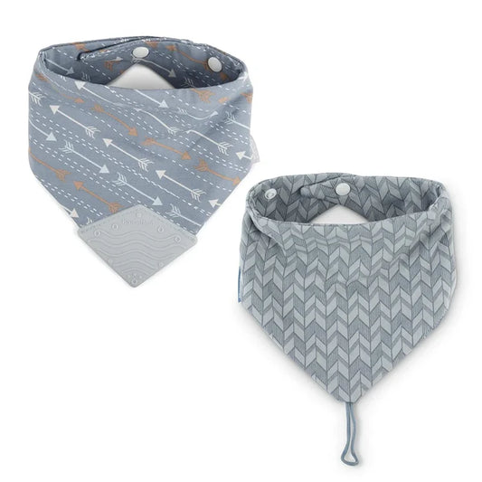 BooginHead Bandana Teether & Pacifier Holder Bib 2-Pack