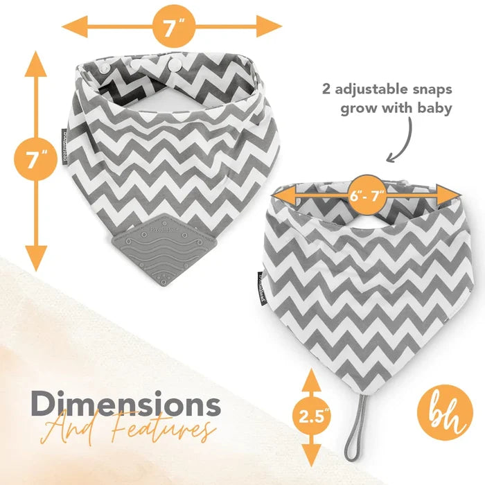 BooginHead Bandana Teether & Pacifier Holder Bib 2-Pack