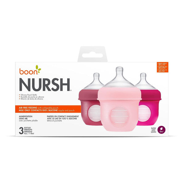 Boon Nursh Silicone Pouch Bottle 4oz (Set of 3)