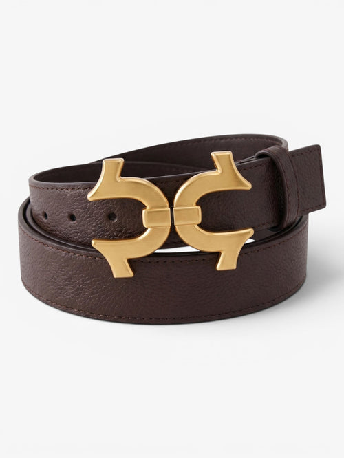 Cinturon True Religion Doble Herradura Marron Dorado