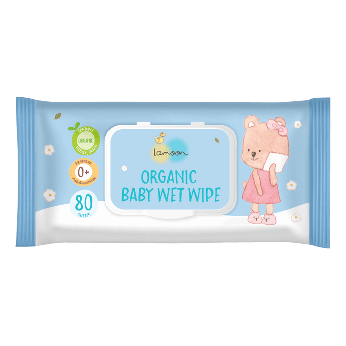 Lamoon Organic Baby Wet Wipes 80 Sheets (2 Packs)
