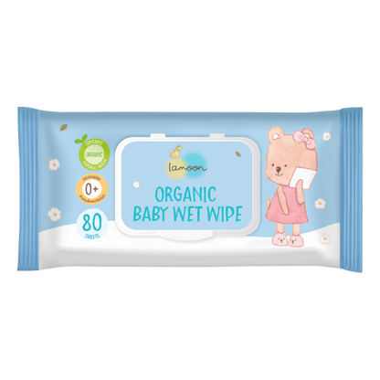 Lamoon Organic Baby Wet Wipes 80 Sheets (2 Packs)