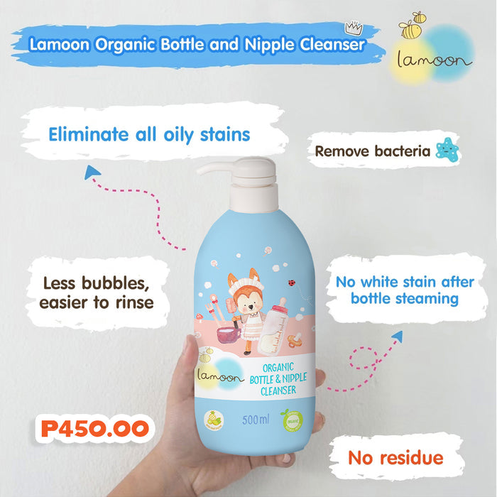 Lamoon Organic Nipple and Bottle Cleanser 500ml