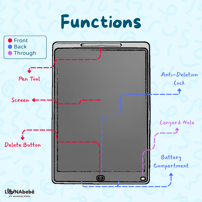 Lunabebe Jumbo Multi-Color LCD Writing Board