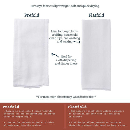Lunabebe Lampin Birds Eye Cloth XL (Set of 12)