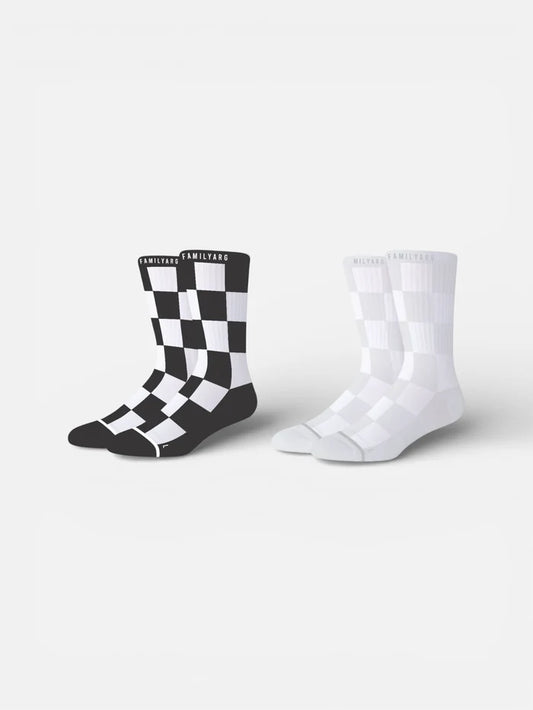 Medias Familyarg Pack Japanese x2 Skateboarding Blanco Negro
