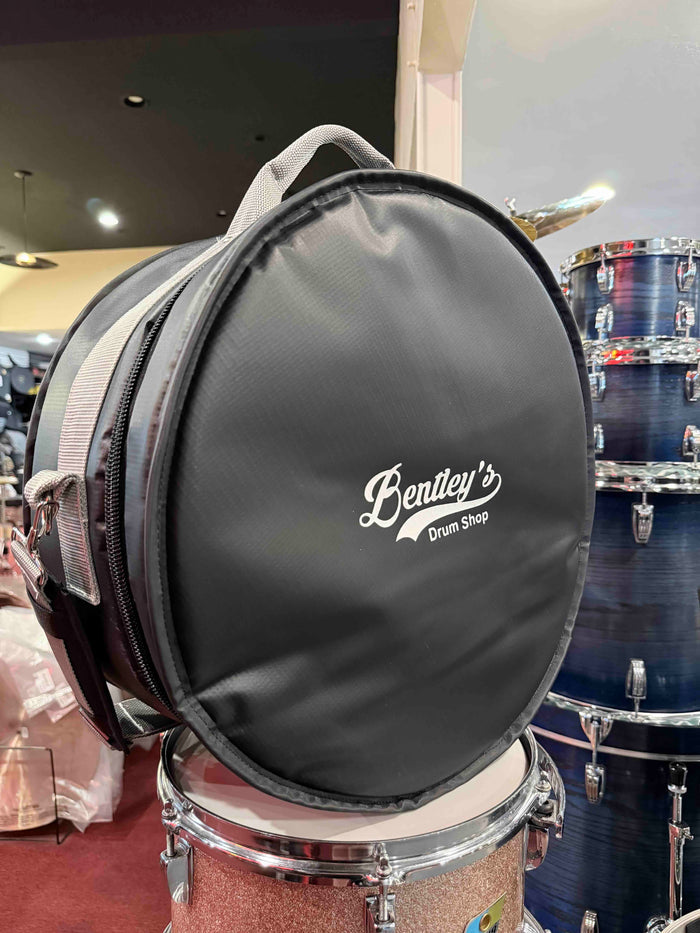 ~NEW!~ Bentley's Drum Shop Custom 6.5x14 Snare Drum Bag with Graphite Silver Rugged Straps (Made in the USA!)