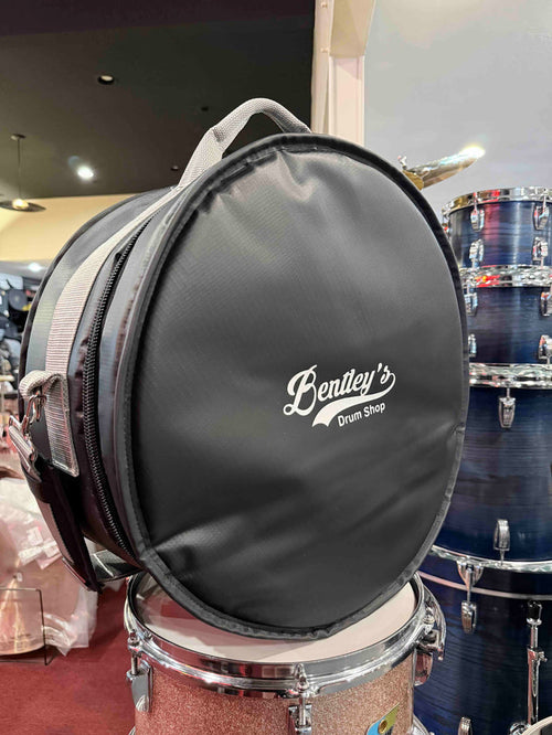 ~NEW!~ Bentley's Drum Shop Custom 6.5x14 Snare Drum Bag with Graphite Silver Rugged Straps (Made in the USA!)