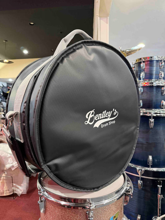 ~NEW!~ Bentley's Drum Shop Custom 6.5x14 Snare Drum Bag with Graphite Silver Rugged Straps (Made in the USA!)