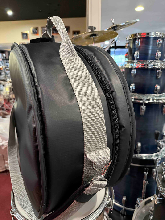 ~NEW!~ Bentley's Drum Shop Custom 6.5x14 Snare Drum Bag with Graphite Silver Rugged Straps (Made in the USA!)