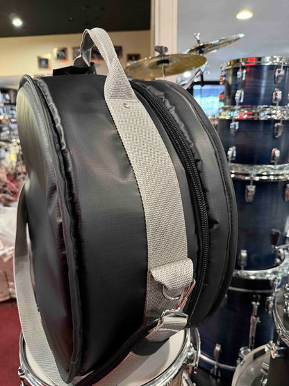 ~NEW!~ Bentley's Drum Shop Custom 6.5x14 Snare Drum Bag with Graphite Silver Rugged Straps (Made in the USA!)