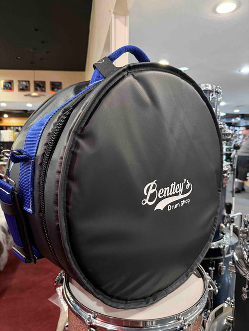 ~NEW!~ Bentley's Drum Shop Custom 6.5x14 Snare Drum Bag with Royal Blue Rugged Straps (Made in the USA!)