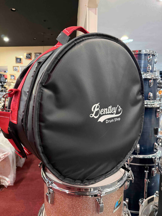 ~NEW!~ Bentley's Drum Shop Custom 8x14 Snare Drum Bag with Rossa Corsa Red Rugged Straps (Made in the USA!)