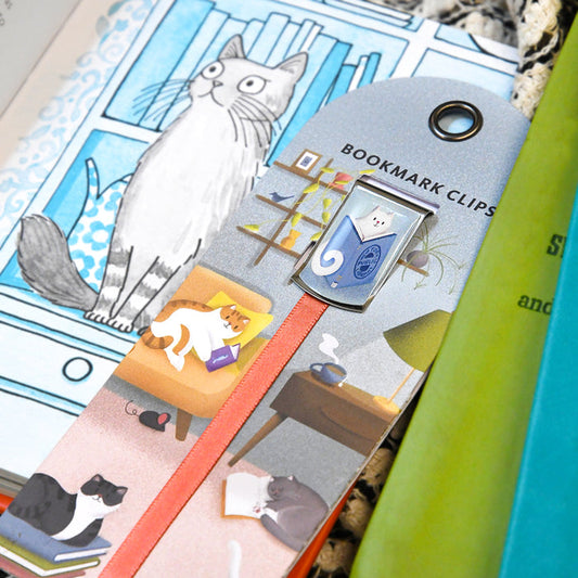 NYPL Cats & Books Bookmark Clip