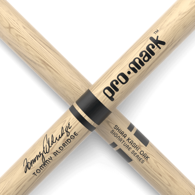 Promark Tommy Aldridge Signature Shira Kashi Oak Wood Tip Drumstick Pair
