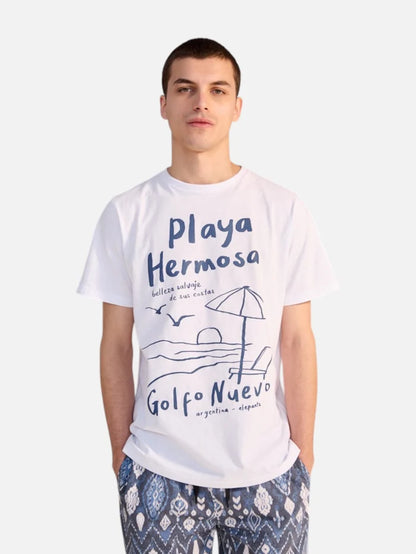 Remera Elepants Playa Hermosa Blanco
