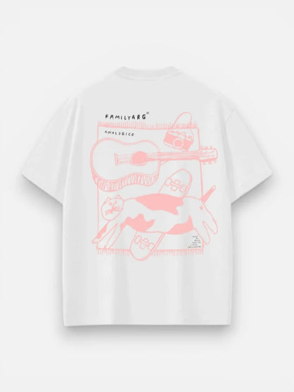 Remera Familyarg Analogico Supersized Blanco