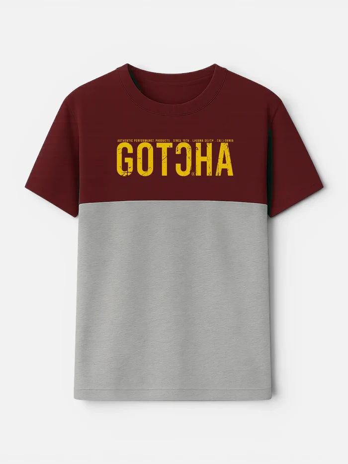 Remera Gotcha Panel Bordo Natural