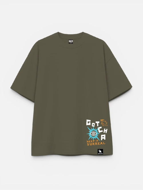 Remera Gotcha Surreal Oversize Habano