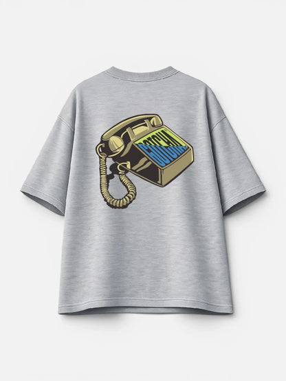 Remera Gotcha Telephone Oversize Gris Melange